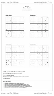 Sudoku Puzzles 4 per Page Master Level pdf [Game ID: 264686] Design Template