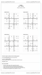 Sudoku Puzzles 4 per Page Master Level pdf [Game ID: 282826] Design Template
