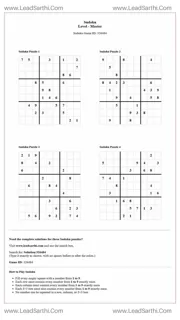 Sudoku Puzzles 4 per Page Master Level pdf [Game ID: 326484] Design Template