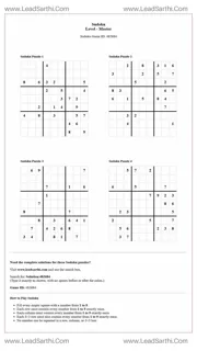 Sudoku Puzzles 4 per Page Master Level pdf [Game ID: 482684] Design Template