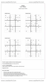 Sudoku Puzzles 4 per Page Master Level pdf [Game ID: 486482] Design Template