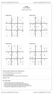 Sudoku Puzzles 4 per Page Master Level pdf [Game ID: 526842] Design Template