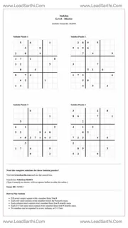 Sudoku Puzzles 4 per Page Master Level pdf [Game ID: 562864] Design Template