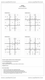 Sudoku Puzzles 4 per Page Master Level pdf [Game ID: 648262] Design Template