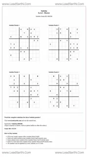 Sudoku Puzzles 4 per Page Master Level pdf [Game ID: 686286] Design Template