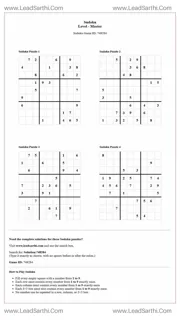 Sudoku Puzzles 4 per Page Master Level pdf [Game ID: 748284] Design Template