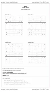 Sudoku Puzzles 4 per Page Master Level pdf [Game ID: 824628] Design Template