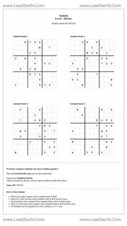 Sudoku Puzzles 4 per Page Master Level pdf [Game ID: 942426] Design Template