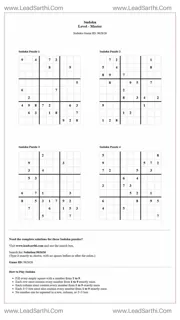 Sudoku Puzzles 4 per Page Master Level pdf [Game ID: 962626] Design Template