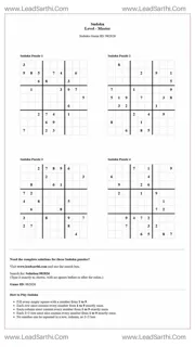 Sudoku Puzzles 4 per Page Master Level pdf [Game ID: 982826] Design Template