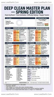 Family Home Spring Cleaning Checklist | Room-by-Room PDF Form Design Template
