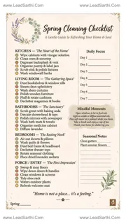 Minimalist Spring Cleaning Checklist | Eco-Friendly Deep Clean PDF Design Template
