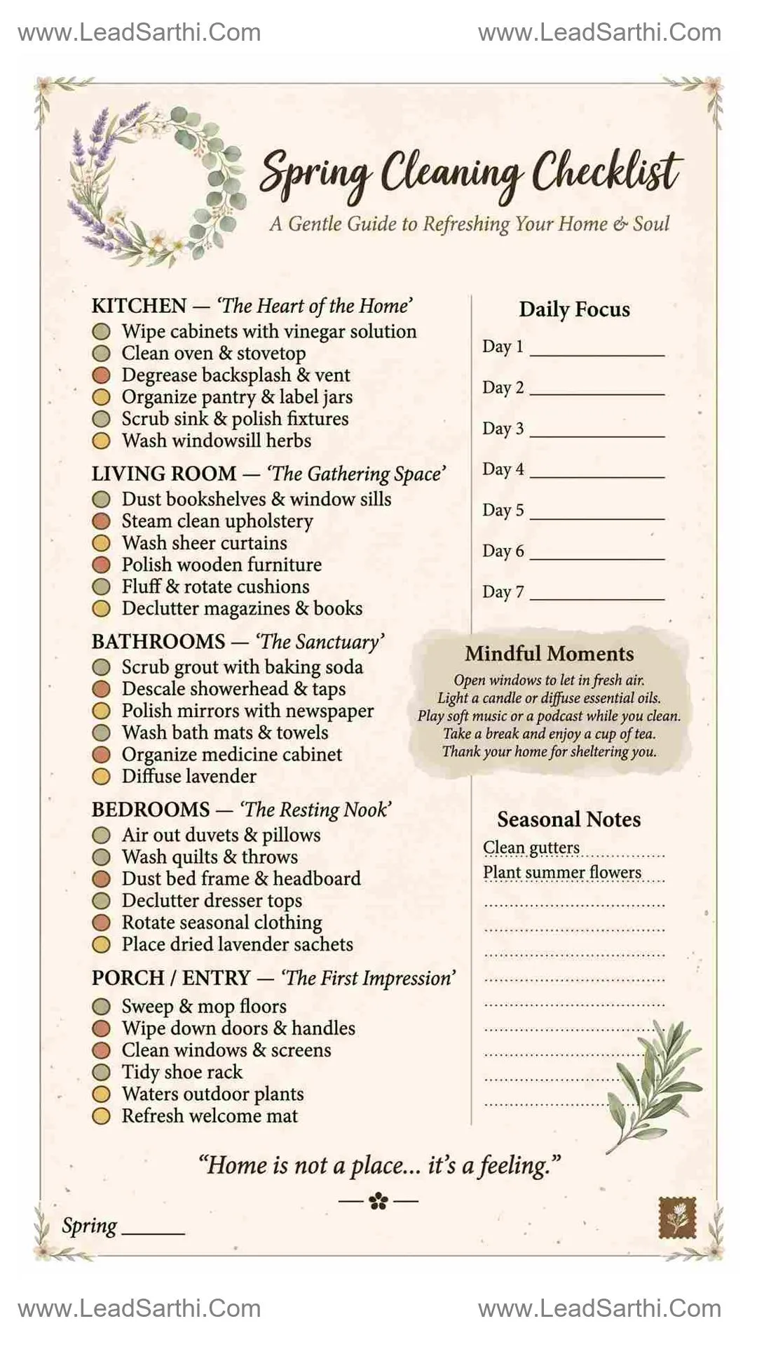 Minimalist Spring Cleaning Checklist | Eco-Friendly Deep Clean PDF Thumbnail
