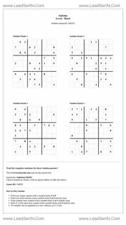 Sudoku Puzzles 4 per Page Hard Level pdf [Game ID: 546282] Design Template