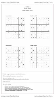 Sudoku Puzzles 4 per Page Hard Level pdf [Game ID: 848482] Design Template