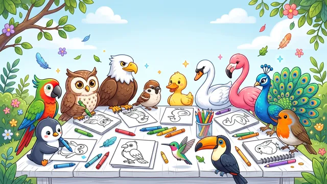 Bird Coloring Pages for Toddlers (2-6 Years) Feature Image