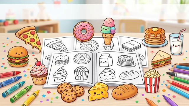 Food Item Coloring Pages for Toddlers [2yr - 6 yr] | Printable PDF Coloring Sheets Feature Image