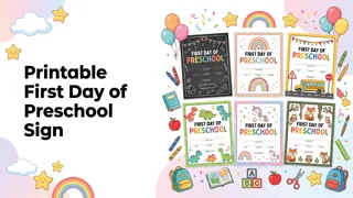 First Day of Preschool Sign Printable – Colorful Preschool Photo Sign Templates thumbnail