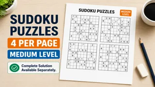 Sudoku Puzzles 4 Per Page Medium Level PDF with Answers thumbnail