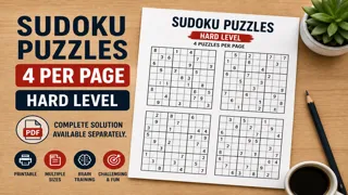 Sudoku Puzzles 4 per Page Hard Level pdf with answers thumbnail