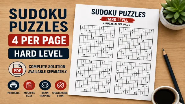 Sudoku Puzzles 4 per Page Hard Level pdf with answers Feature Image