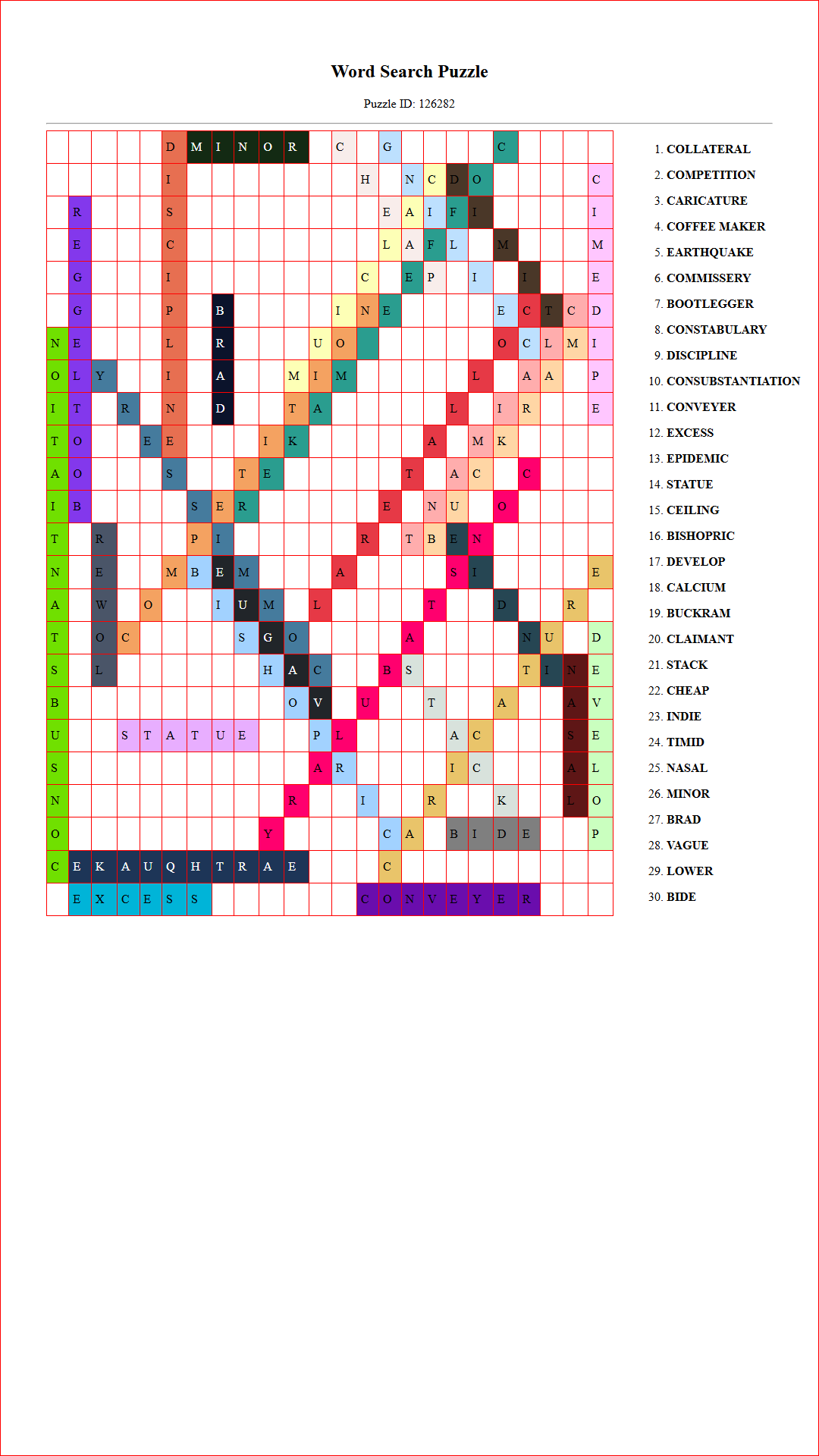 Solution of Printable word search puzzle for adults 43 (Puzzle id: 126282) Document