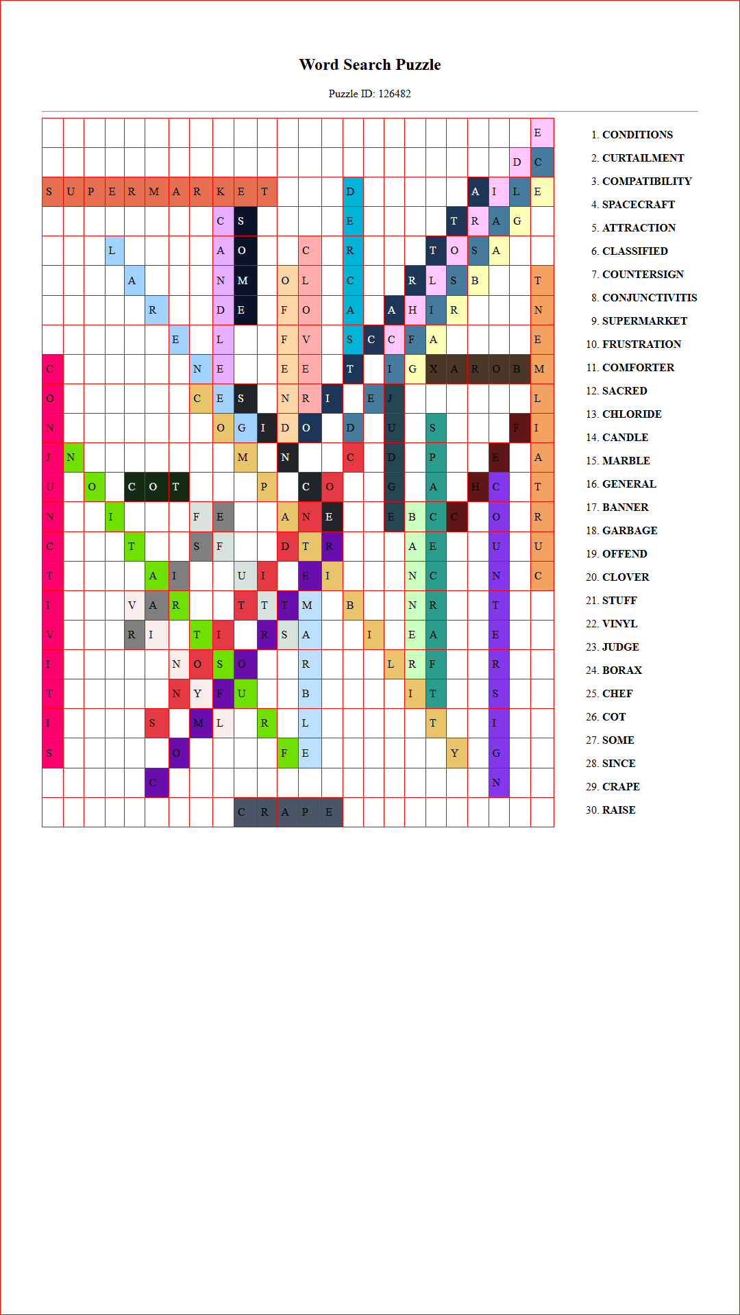 Solution of Printable word search puzzle for adults 170 (Puzzle id: 126482) Document