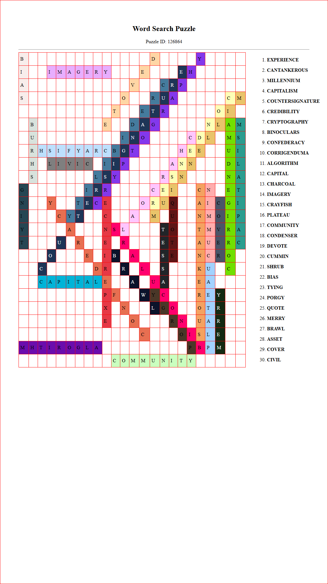 Solution of Printable word search puzzle for adults 54 (Puzzle id: 126864) Document