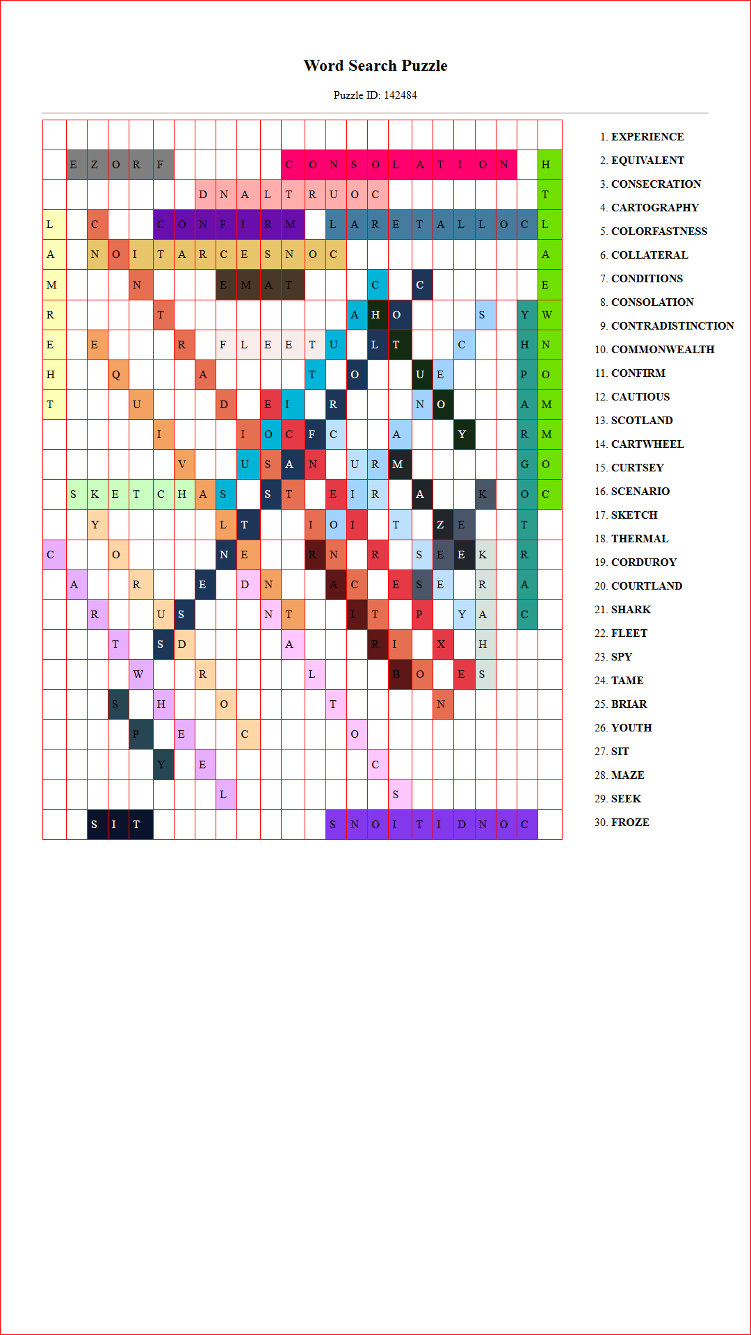 Solution of Printable word search puzzle for adults 342 (Puzzle id: 142484) Document