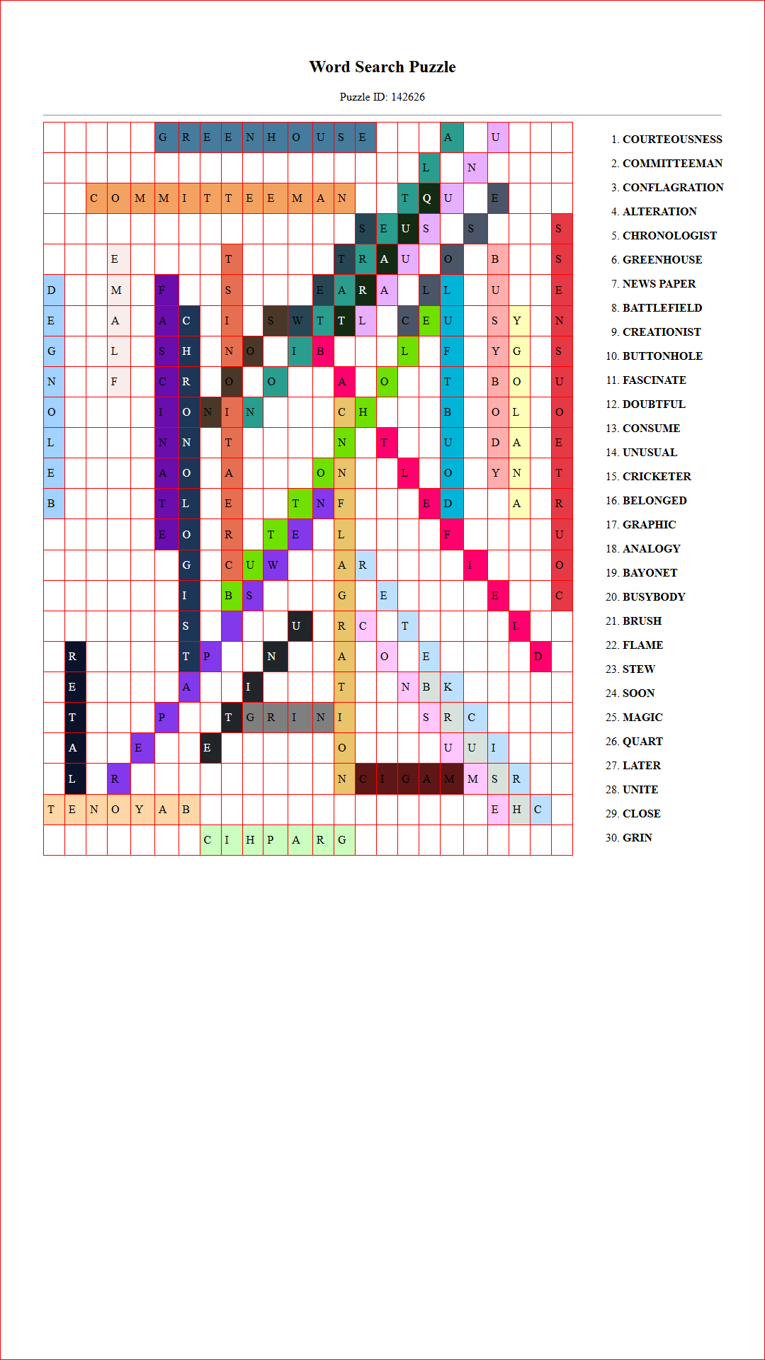 Solution of Printable word search puzzle for adults 470 (Puzzle id: 142626) Document
