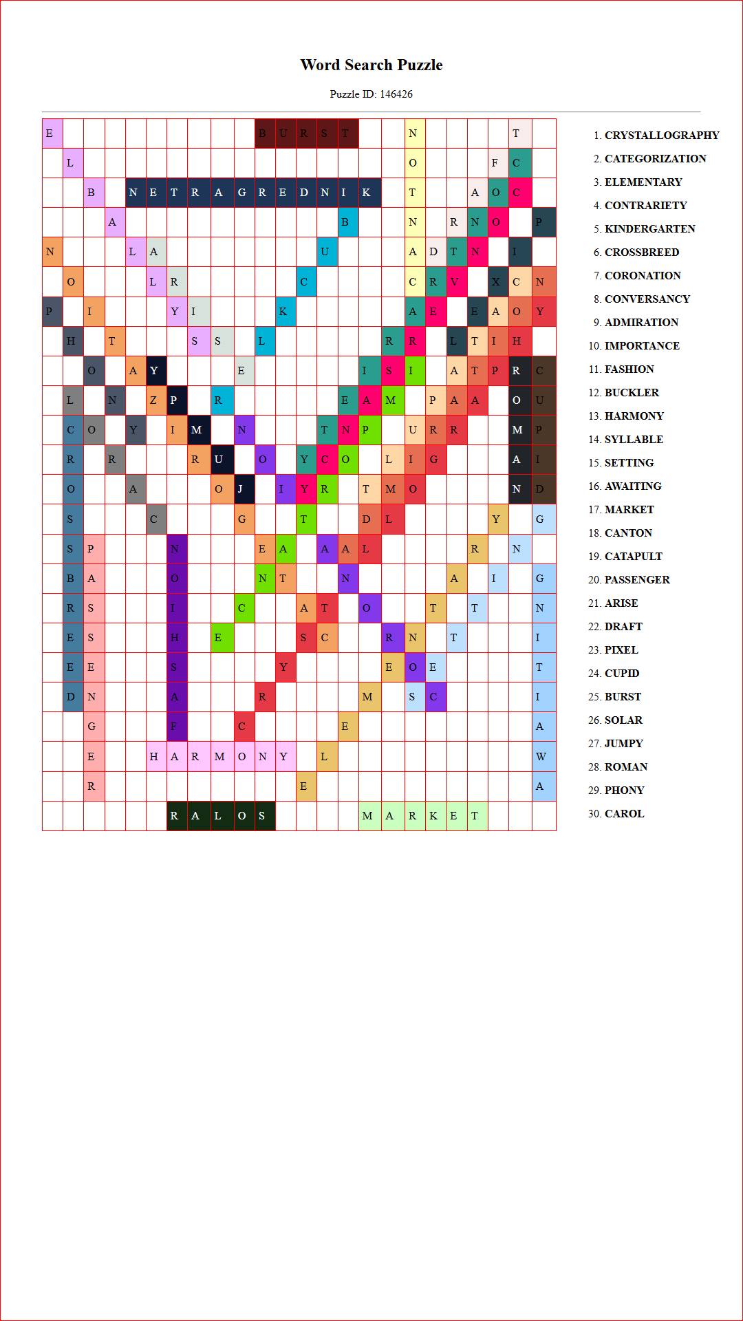 Solution of Printable word search puzzle for adults 277 (Puzzle id: 146426) Document