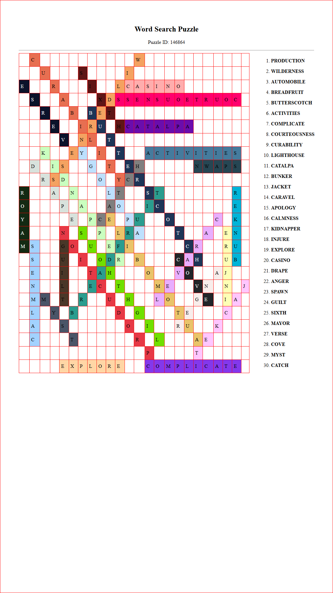Solution of Printable word search puzzle for adults 281 (Puzzle id: 146864) Document