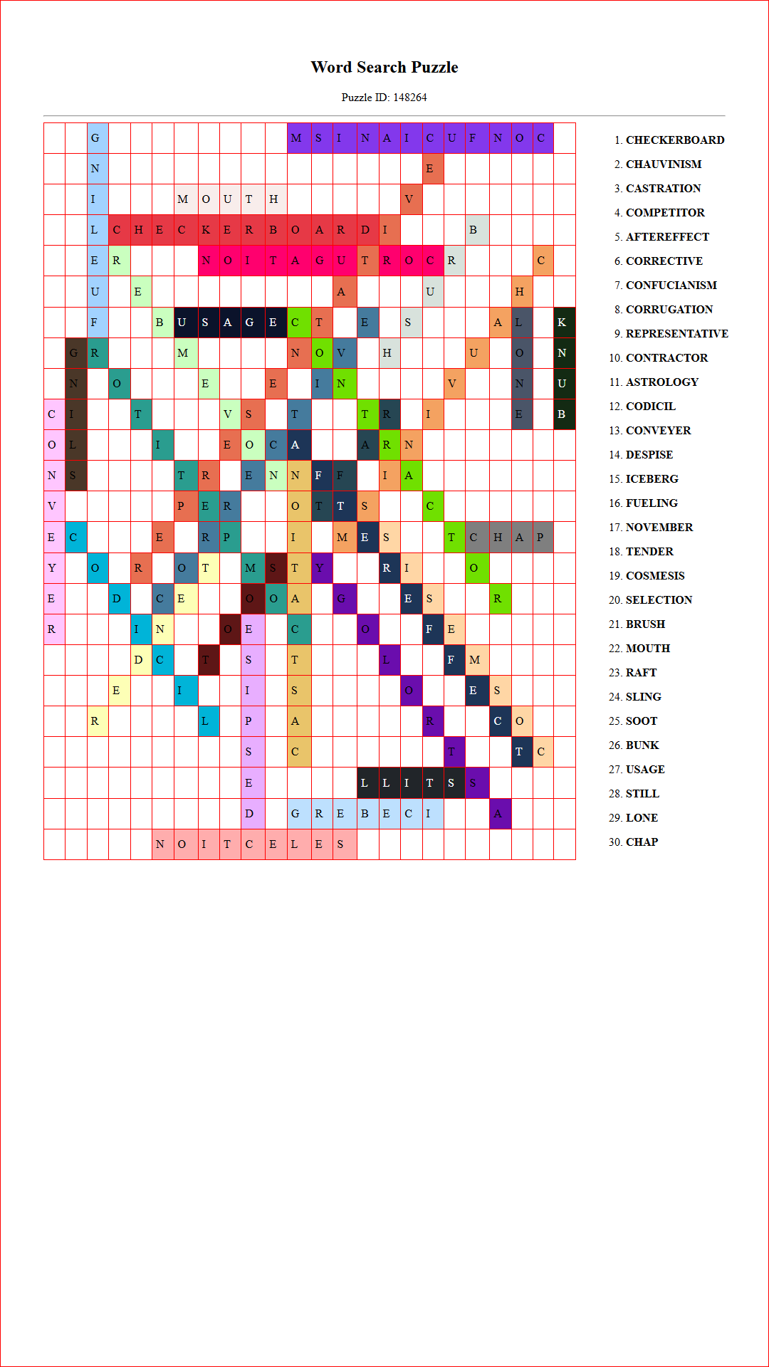 Solution of Printable word search puzzle for adults 434 (Puzzle id: 148264) Document