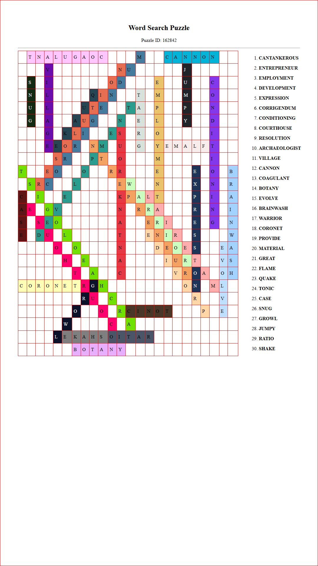 Solution of Printable word search puzzle for adults 439 (Puzzle id: 162842) Document