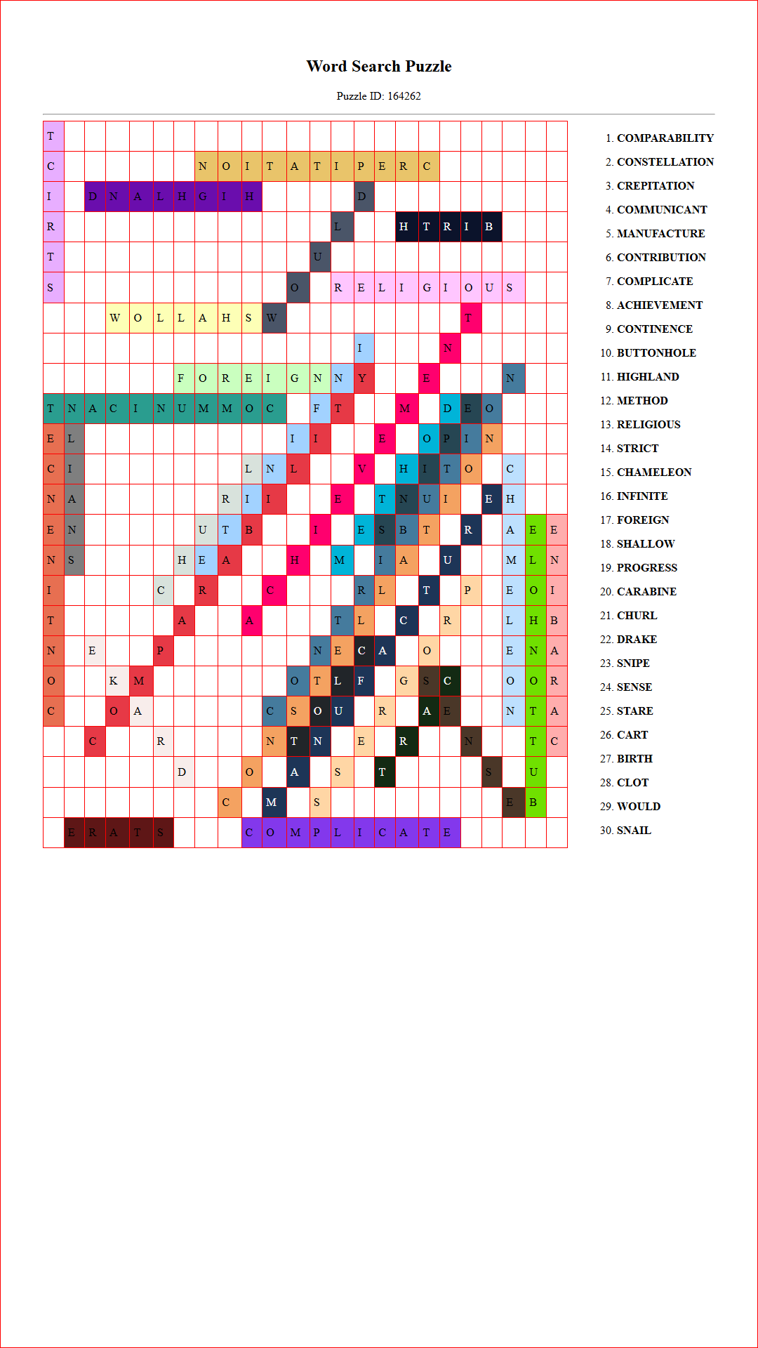 Solution of Printable word search puzzle for adults 19 (Puzzle id: 164262) Document