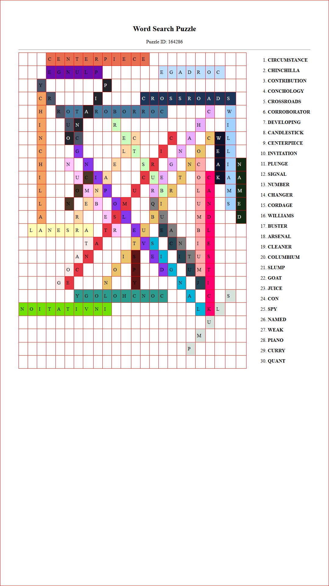 Solution of Printable word search puzzle for adults 78 (Puzzle id: 164286) Document