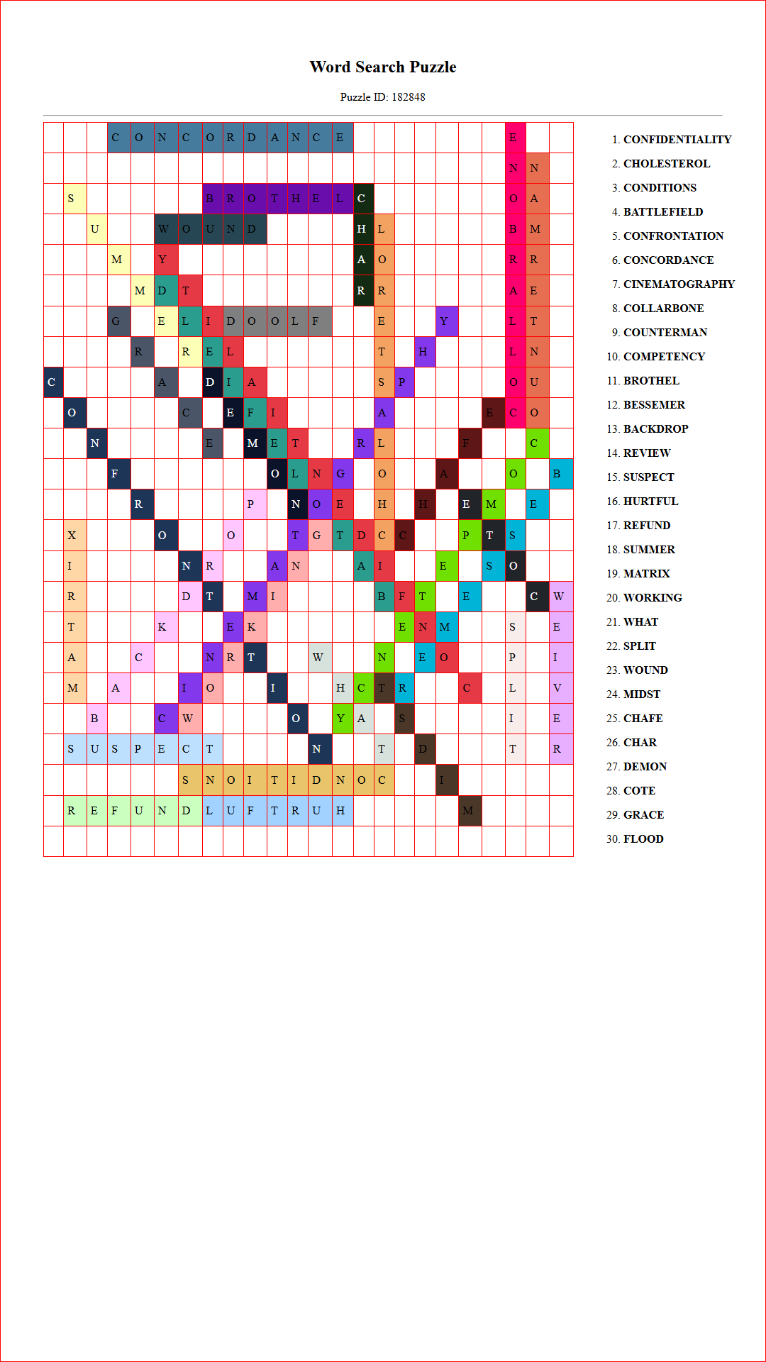 Solution of Printable word search puzzle for adults 127 (Puzzle id: 182848) Document