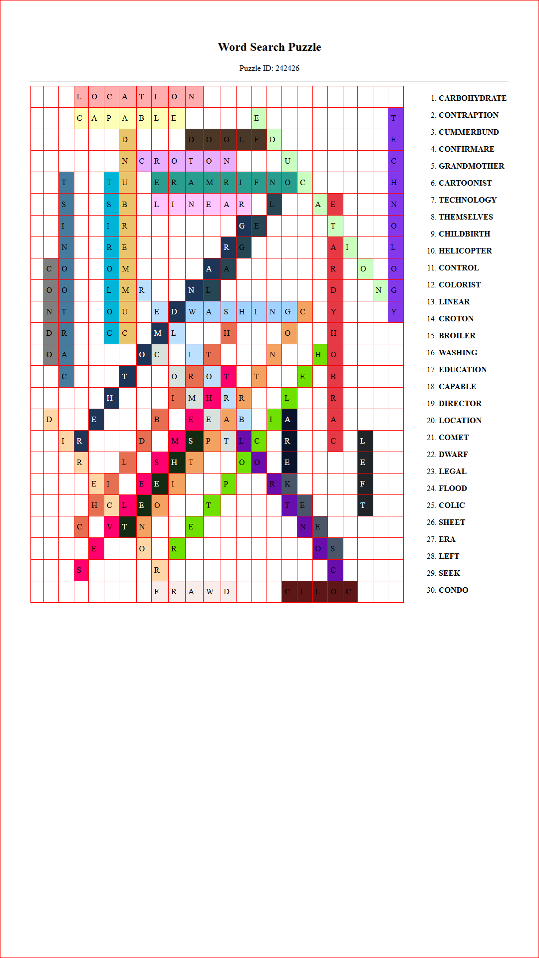 Solution of Printable word search puzzle for adults 336 (Puzzle id: 242426) Document