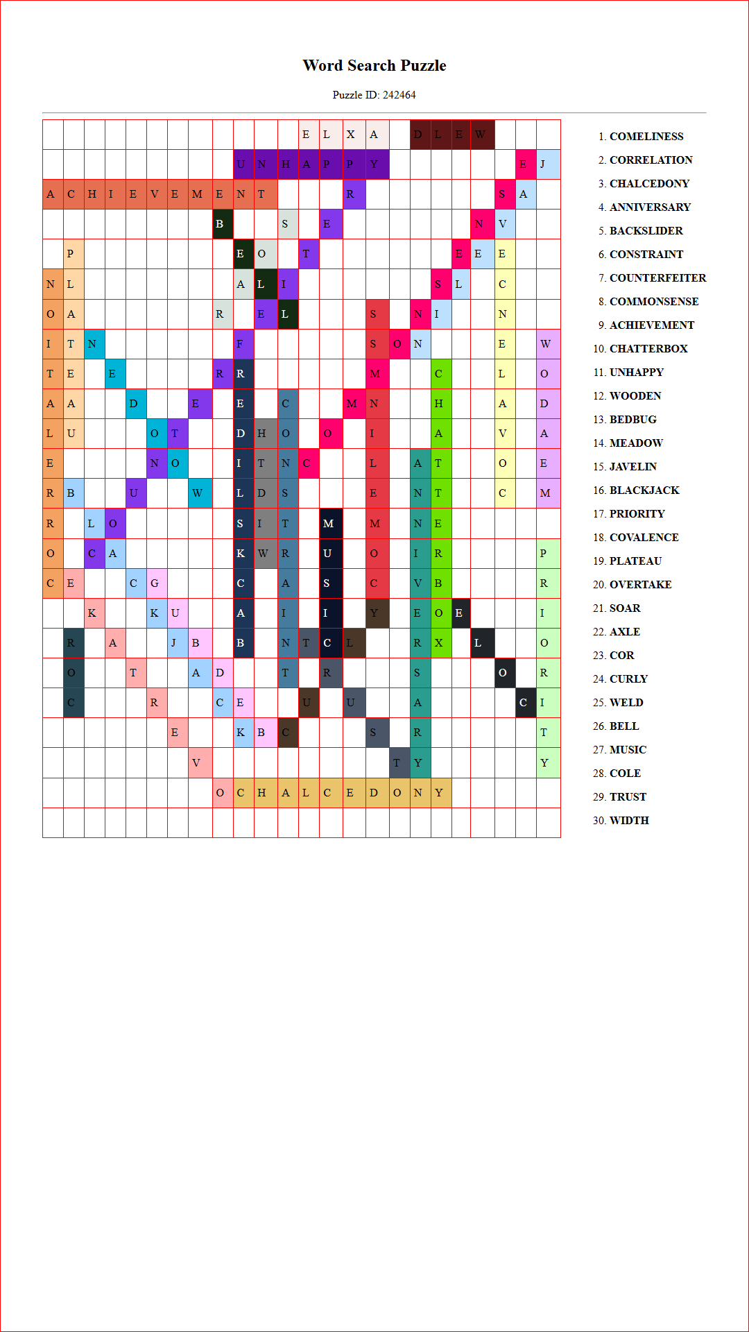 Solution of Printable word search puzzle for adults 395 (Puzzle id: 242464) Document