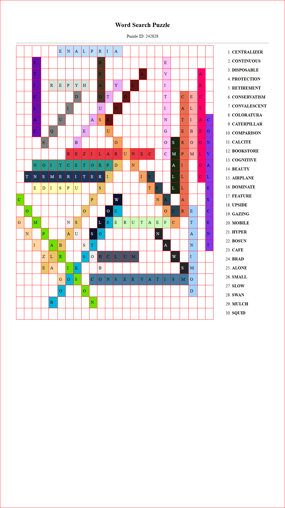 Solution of Printable word search puzzle for adults 121 (Puzzle id: 242828) Document