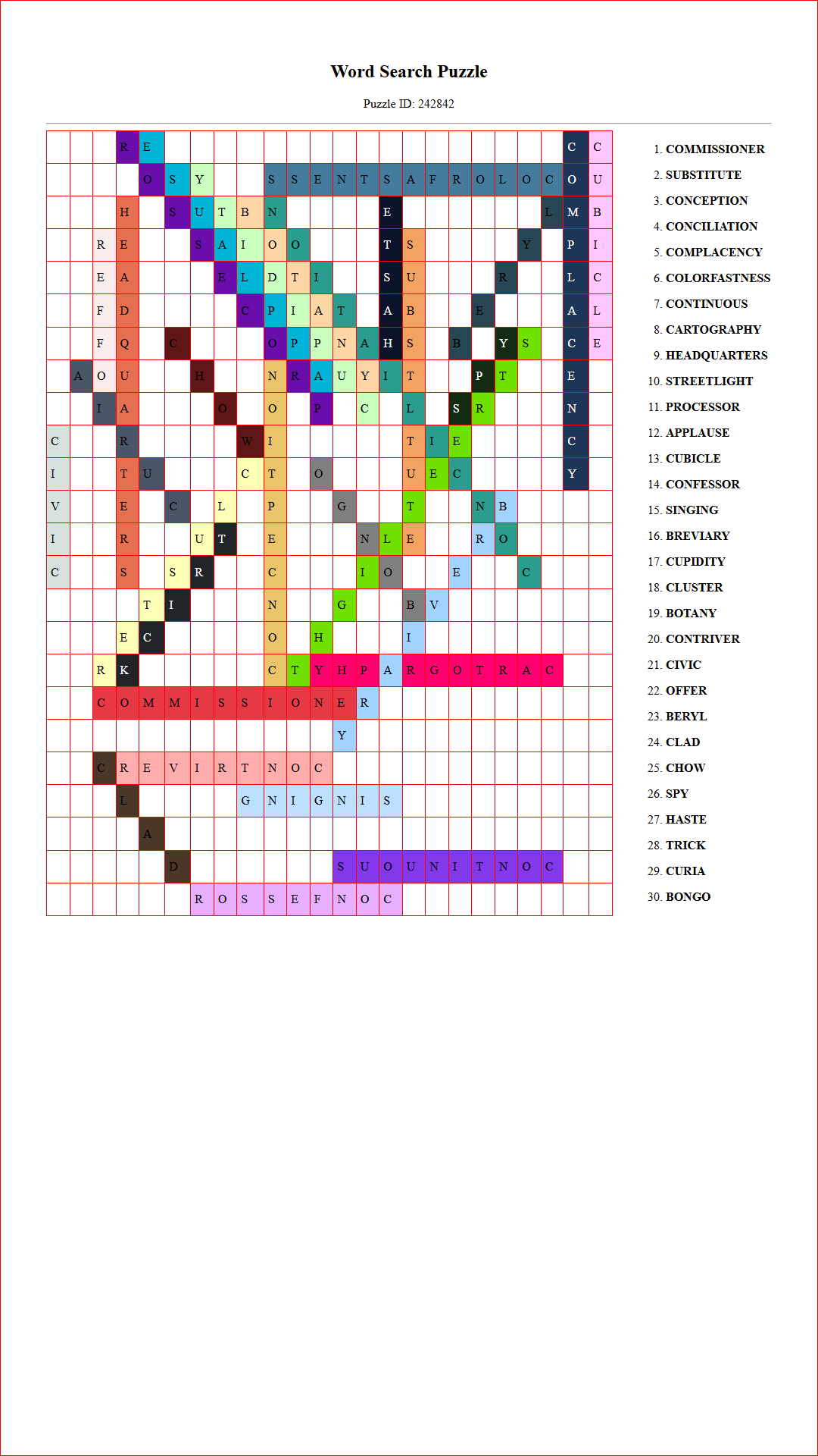 Solution of Printable word search puzzle for adults 436 (Puzzle id: 242842) Document
