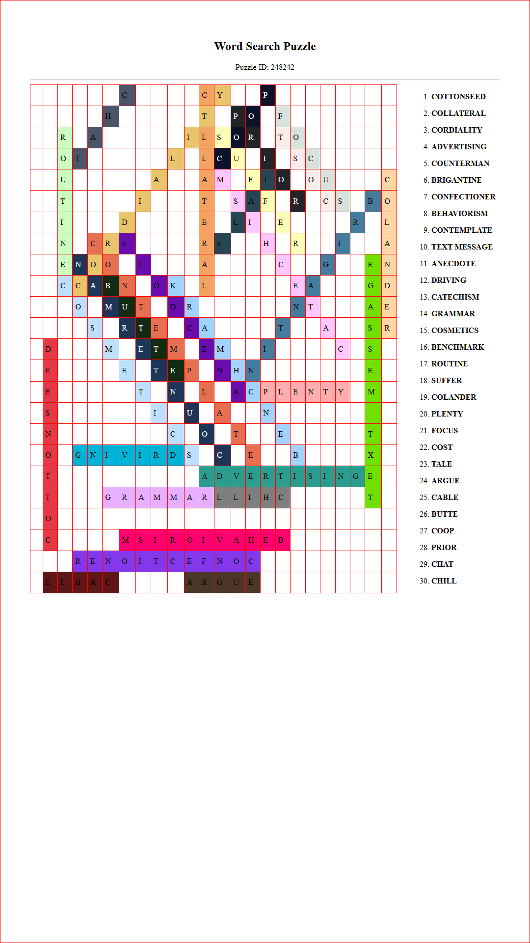 Solution of Printable word search puzzle for adults 280 (Puzzle id: 248242) Document