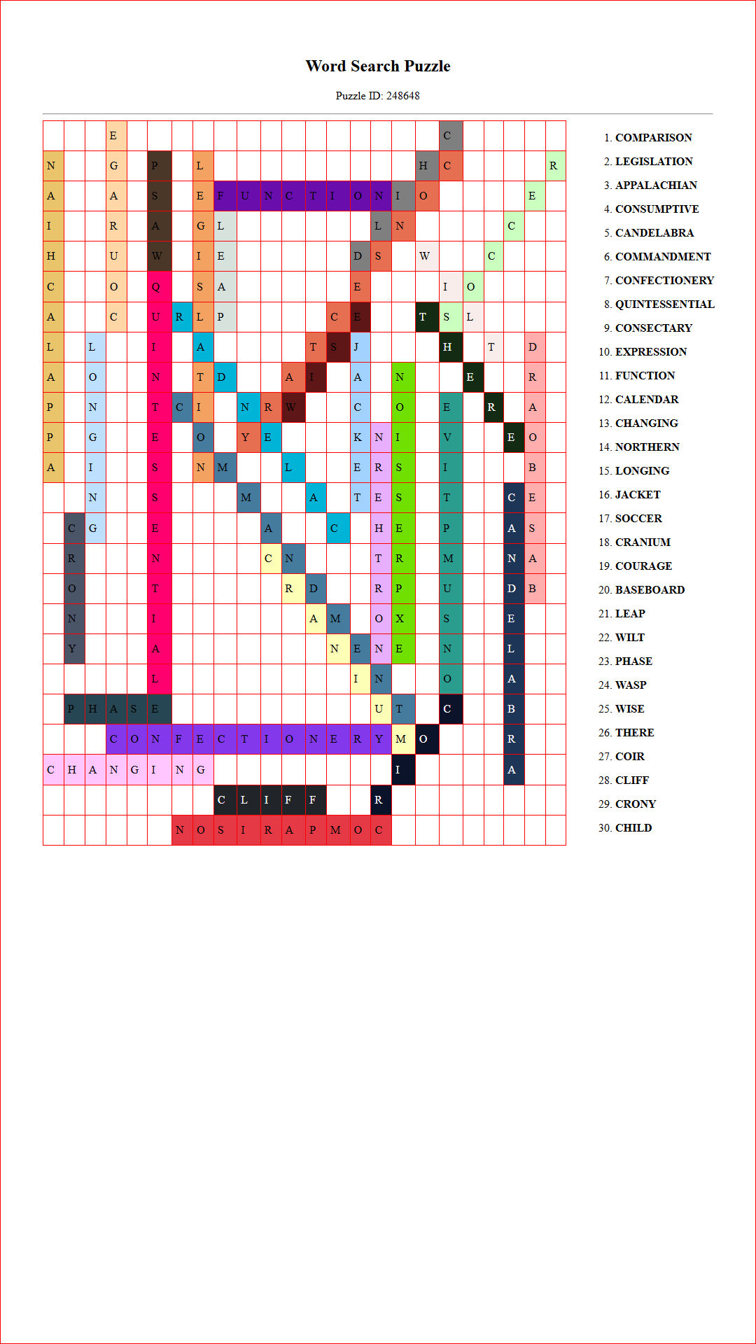 Solution of Printable word search puzzle for adults 30 (Puzzle id: 248648) Document