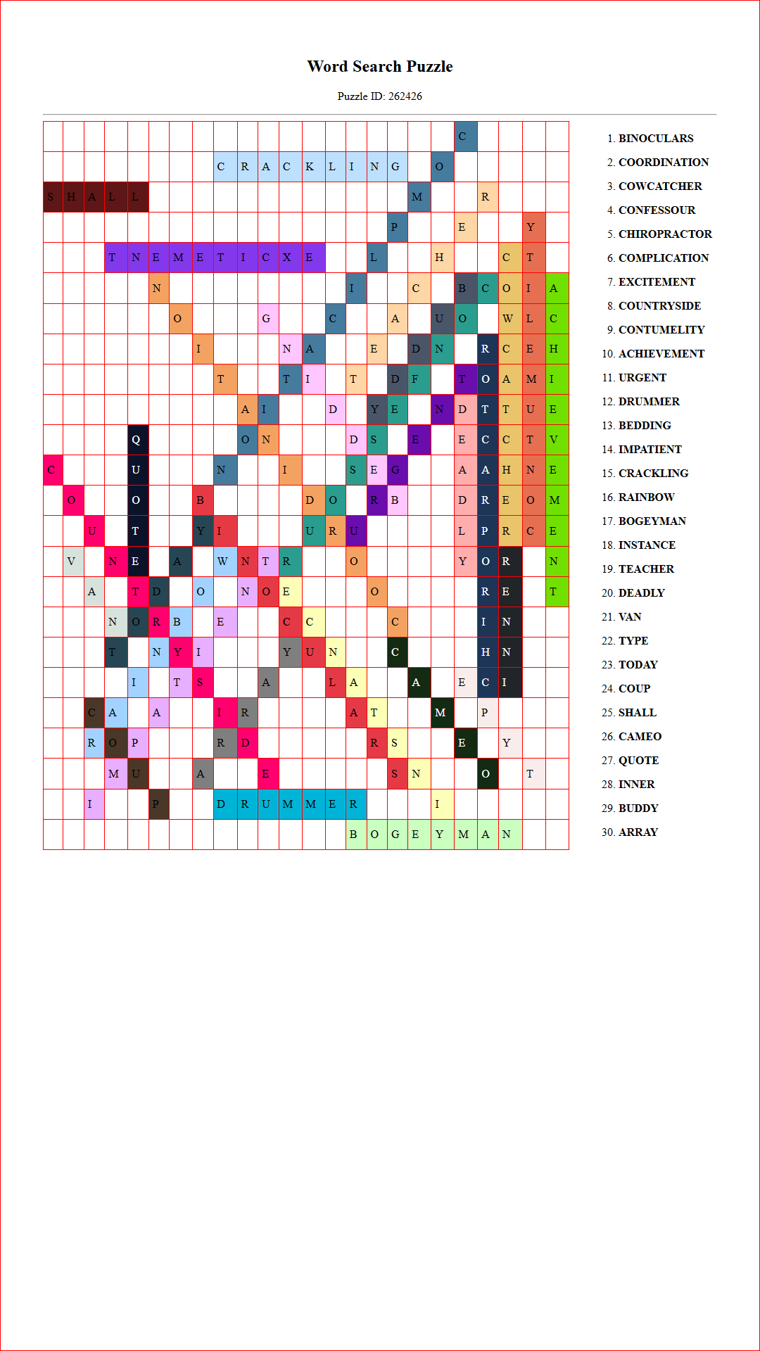Solution of Printable word search puzzle for adults 418 (Puzzle id: 262426) Document