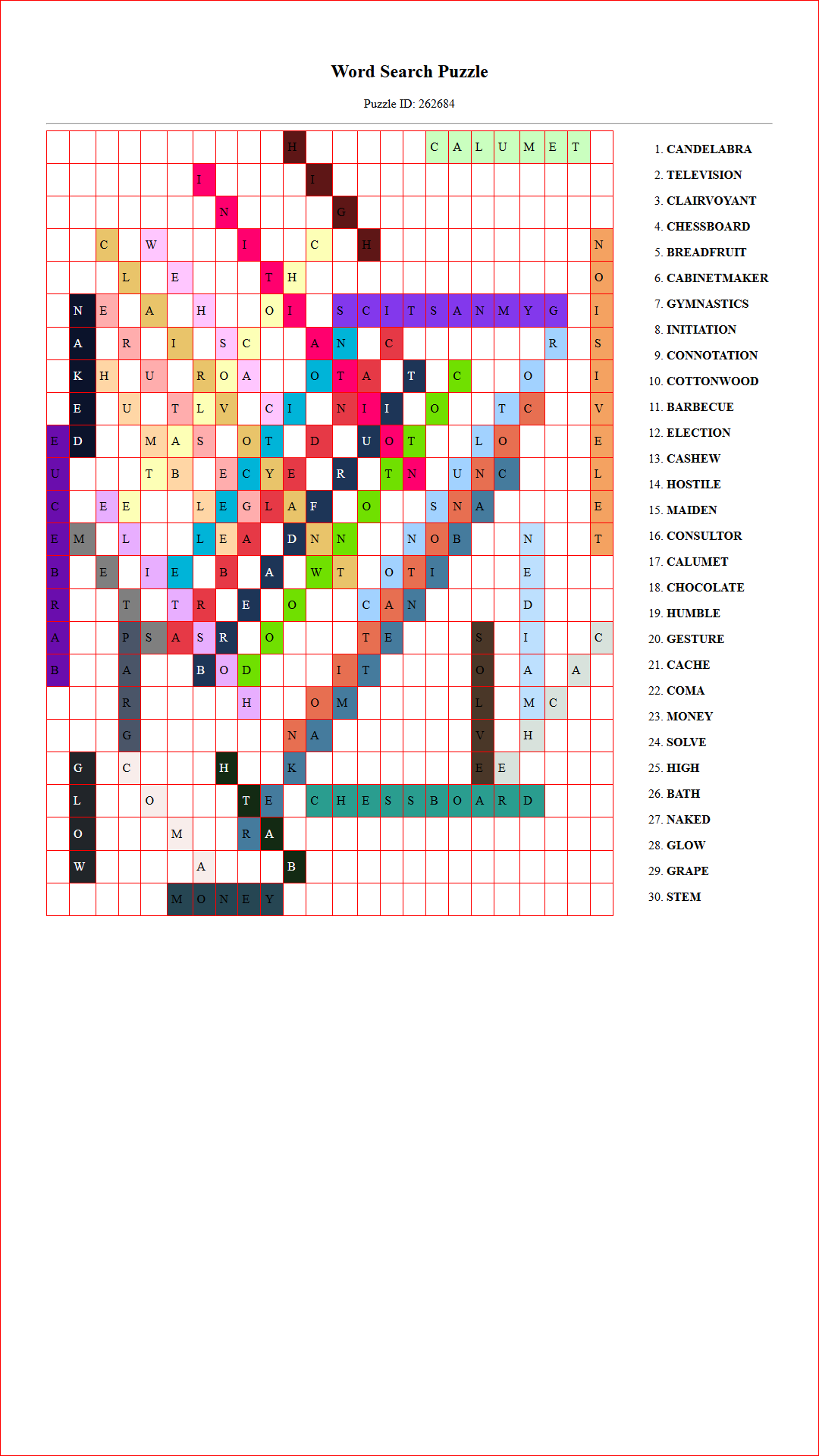 Solution of Printable word search puzzle for adults 314 (Puzzle id: 262684) Document