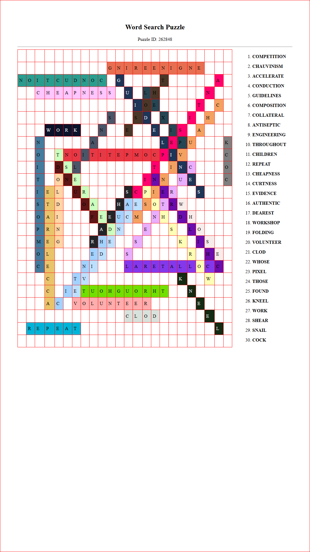 Solution of Printable word search puzzle for adults 18 (Puzzle id: 262848) Document