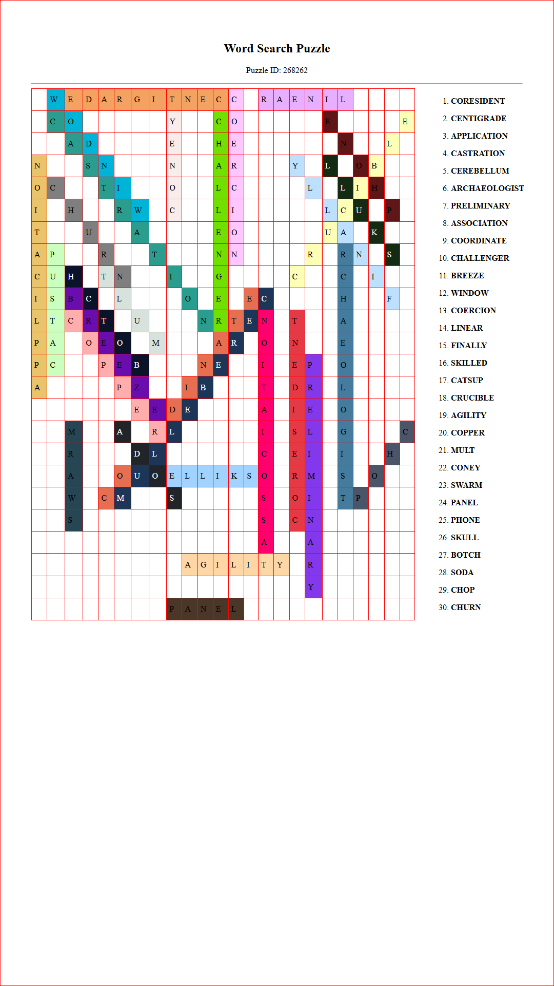 Solution of Printable word search puzzle for adults 57 (Puzzle id: 268262) Document