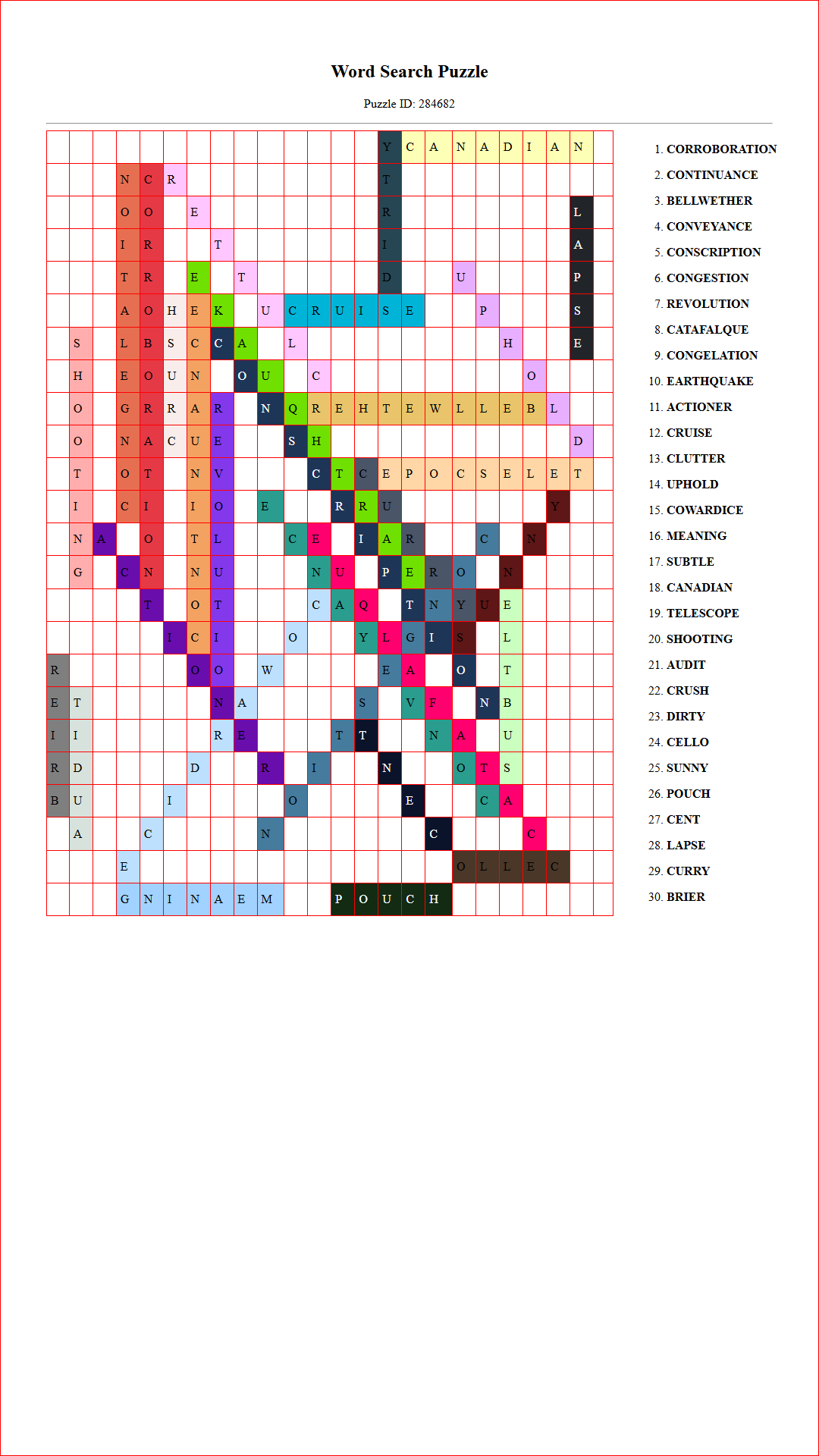 Solution of Printable word search puzzle for adults 26 (Puzzle id: 284682) Document