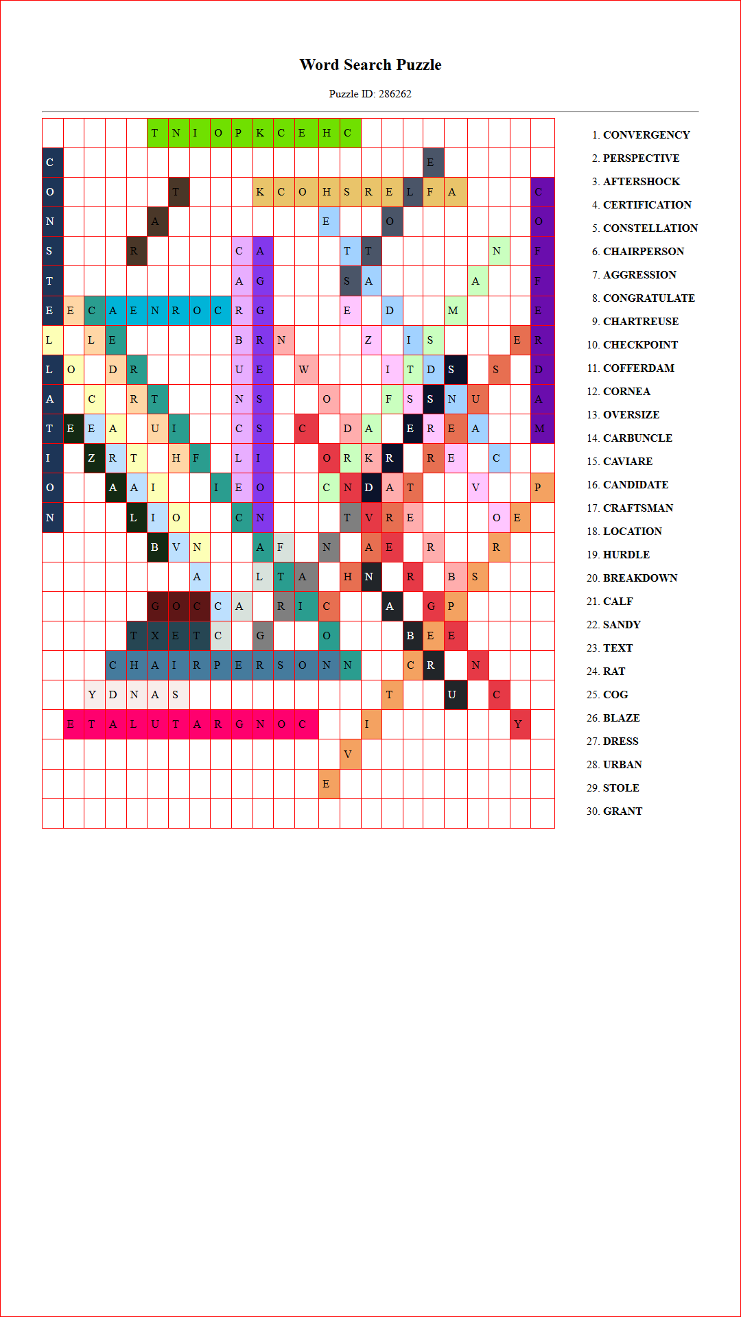 Solution of Printable word search puzzle for adults 214 (Puzzle id: 286262) Document
