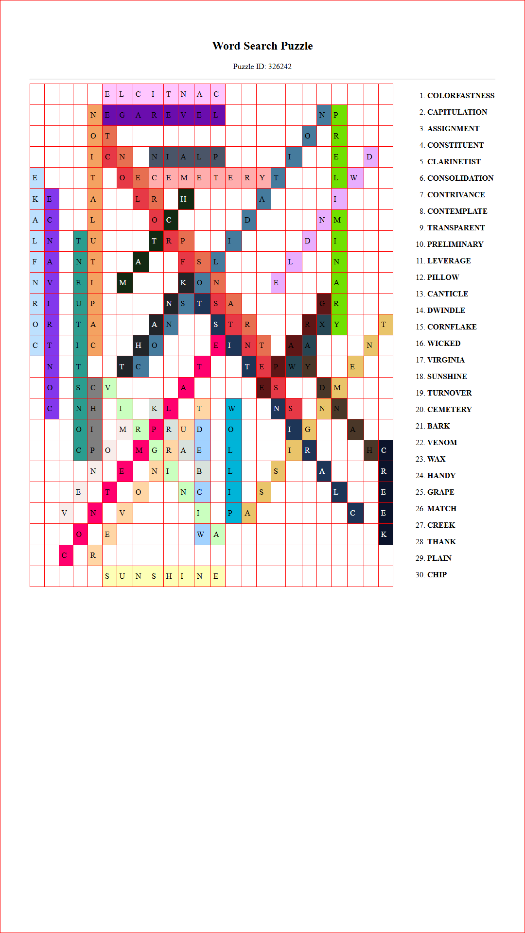 Solution of Printable word search puzzle for adults 404 (Puzzle id: 326242) Document